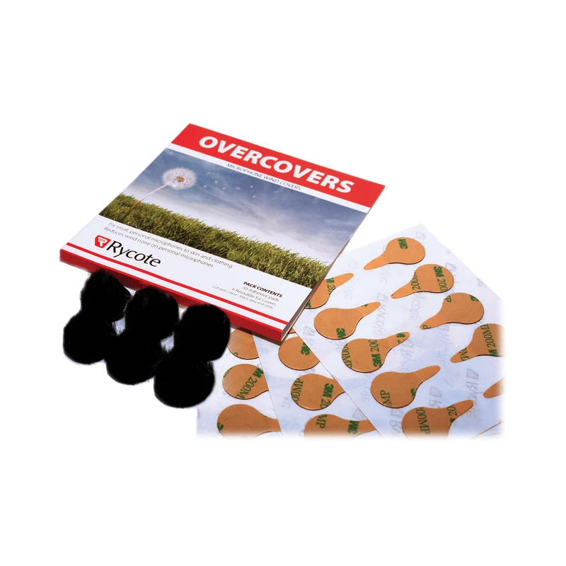 Rycote Black Overcovers: 30 x Stickies & 6 x Black Fur Discs