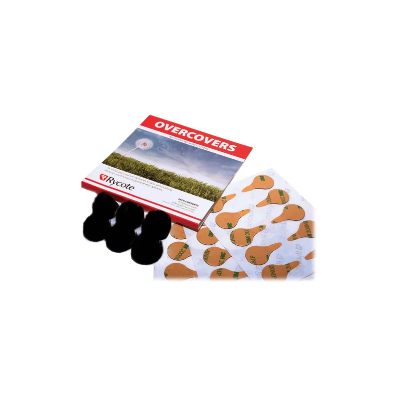Rycote Black Overcovers: 30 x Stickies & 6 x Black Fur Discs