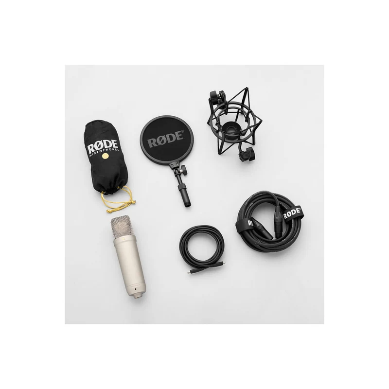 RODE NT1 5th Generation Large-Diaphragm Cardioid Condenser XLR/USB Microphone - Silver