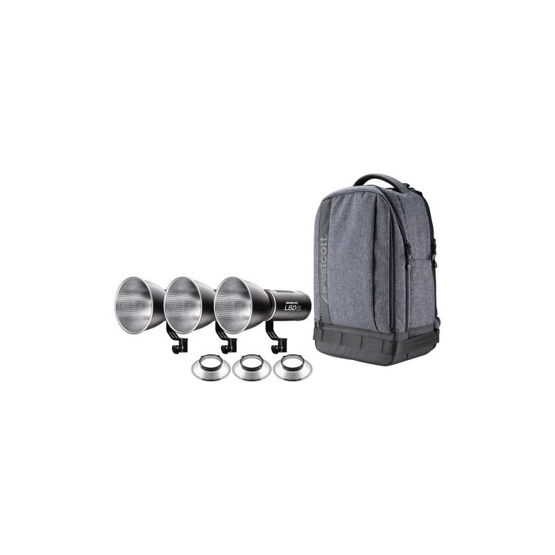 Westcott L60-B Bi-Color COB LED 3-Light Backpack Kit