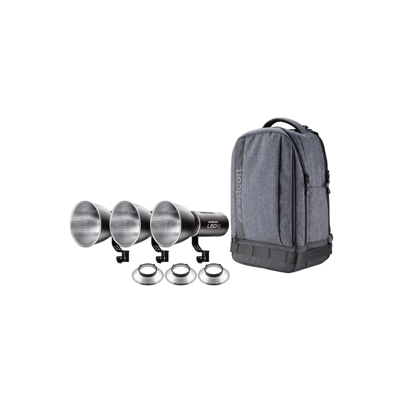 Westcott L60-B Bi-Color COB LED 3-Light Backpack Kit