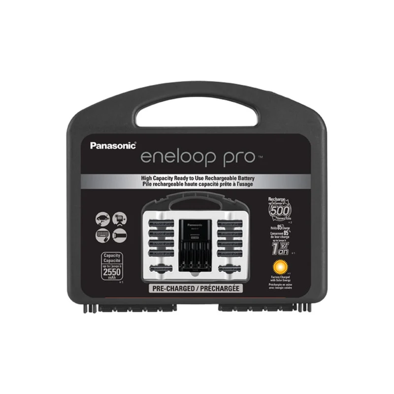 Panasonic eneloop pro High Capacity Power Pack with Charger, 8 AA and 2 AAA NiMH Batteries