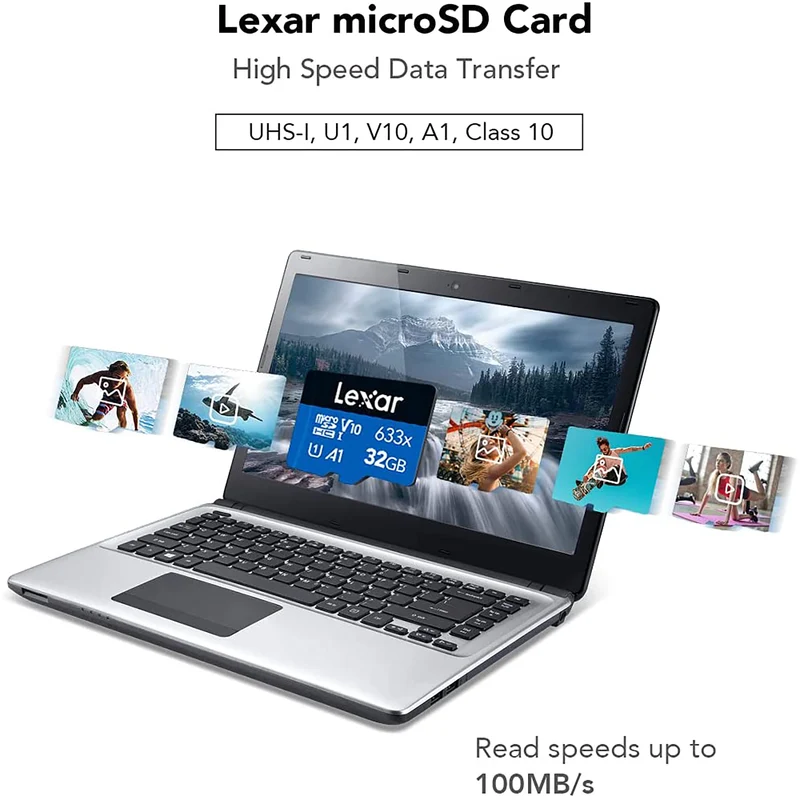 Lexar 32GB High-Performance 633x UHS-I microSDHC Memory Card with SD Adapter (2-Pack)