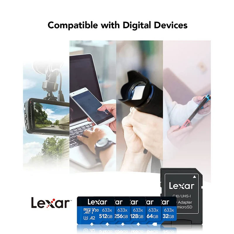 Lexar 32GB High-Performance 633x UHS-I microSDHC Memory Card with SD Adapter (2-Pack)