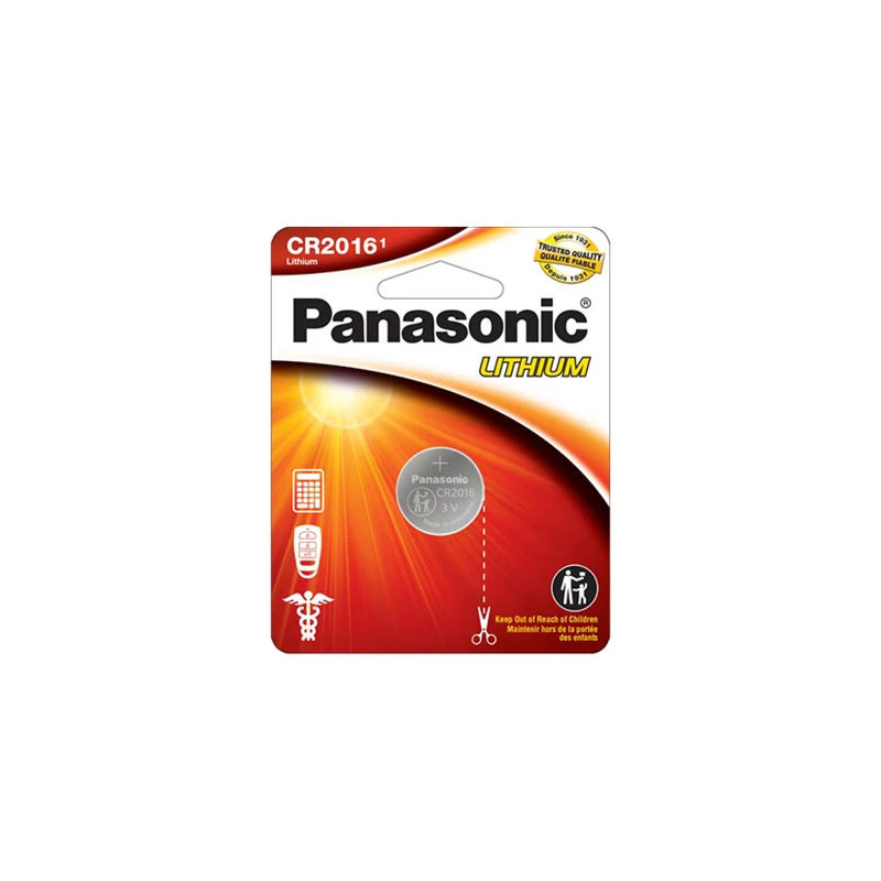 Panasonic CR2016 3V Lithium Coin Cell Battery - 90mAh