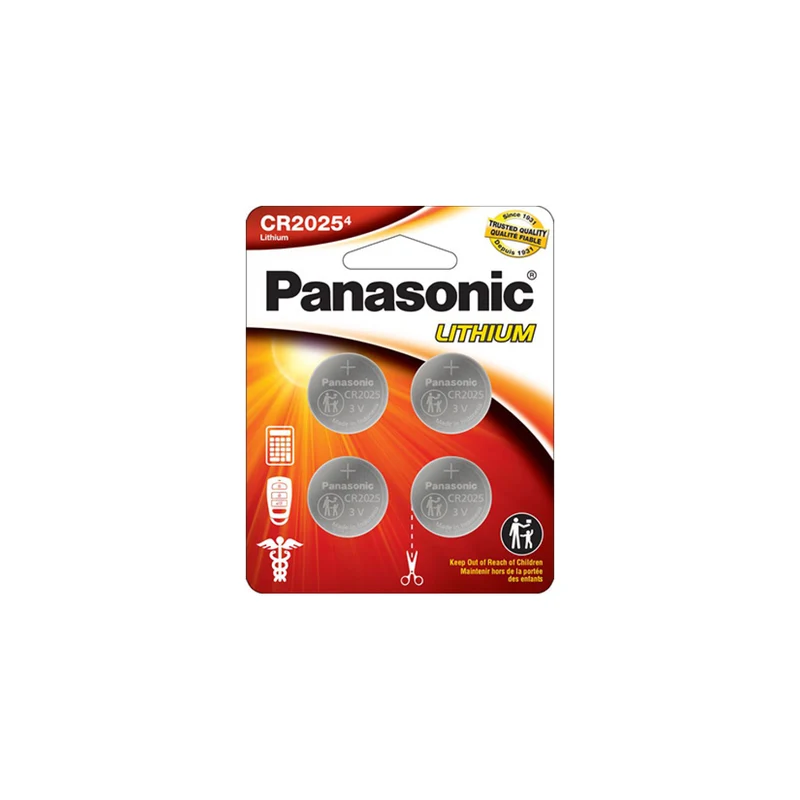 Panasonic 2025 3V Lithium Coin Cell Battery 4 Pack