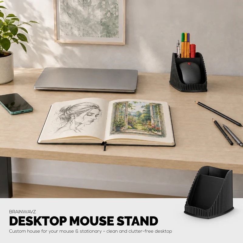 Support de souris pour PC de bureau avec porte-stylo fixe, pour souris de jeu et de bureau de Logitech, Razer, Corsair et plus