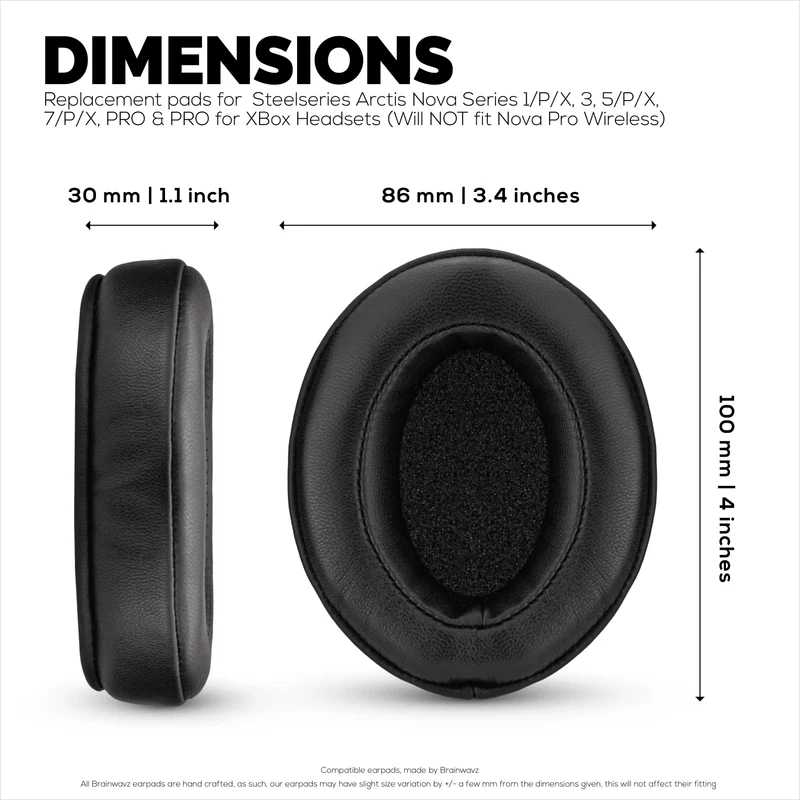 Coussinets d'oreille de rechange en cuir véritable souple + mousse à mémoire de forme pour casques Steelseries Arctis Nova Series 1/P/X 3 5/P/X 7/P/X PRO et PRO pour Xbox