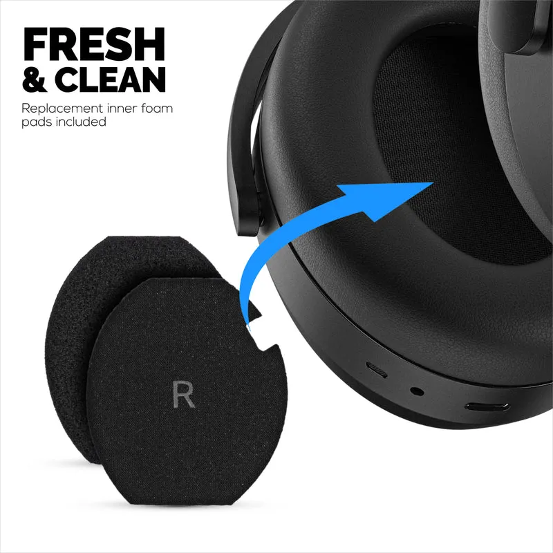 Coussinets de rechange hybrides pour casque Sennheiser Momentum 4, gel rafraîchissant doux, tissu respirant et soyeux avec cuir PU et mousse à mémoire de forme
