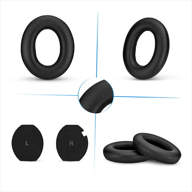 Coussinets de rechange pour casque Sennheiser Momentum 4 - Cuir véritable souple et mousse à mémoire de forme pour un confort optimal