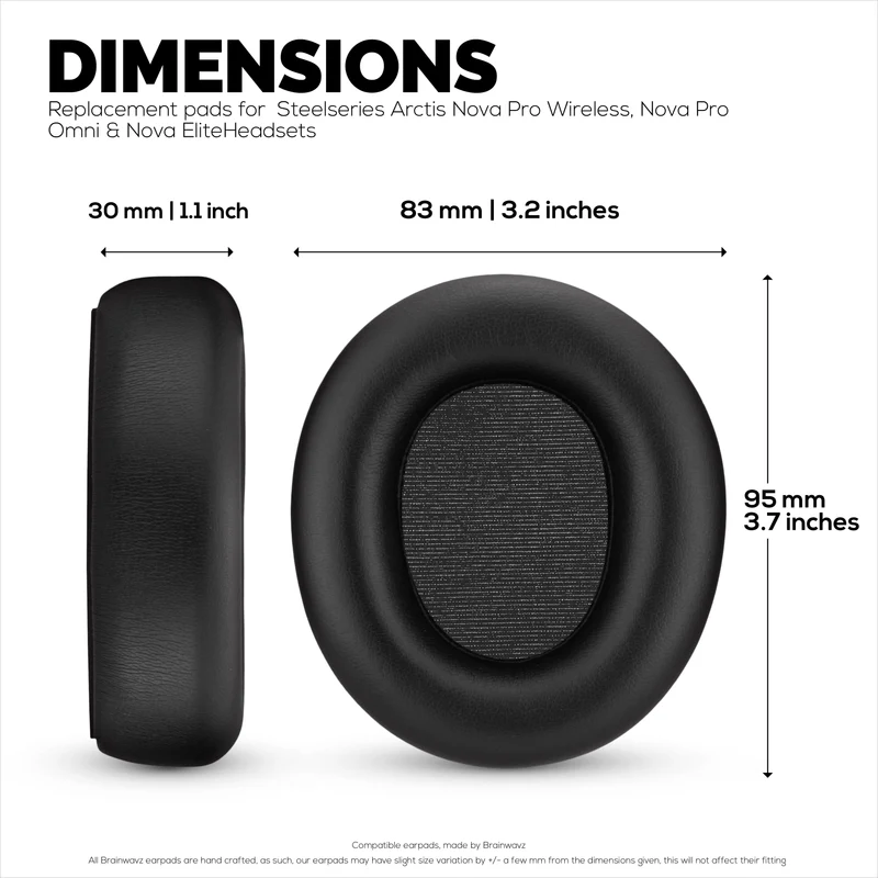 Coussinets de rechange pour casques Steelseries Arctis Nova Pro Wireless, Nova Pro Omni et Nova Elite. Cuir PU protéiné de haute qualité et mousse souple.