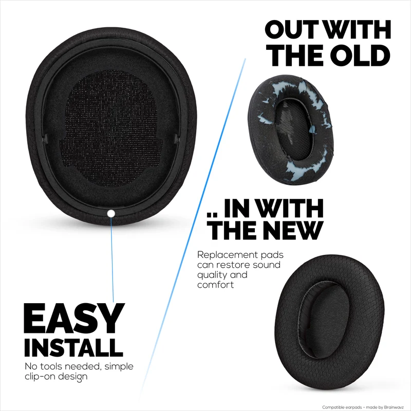 Coussinets d'oreille en tissu pour casques Steelseries Arctis Nova Pro Wireless, Nova Pro Omni et Nova Elite, en maille respirante et mousse à mémoire de forme haute densité.
