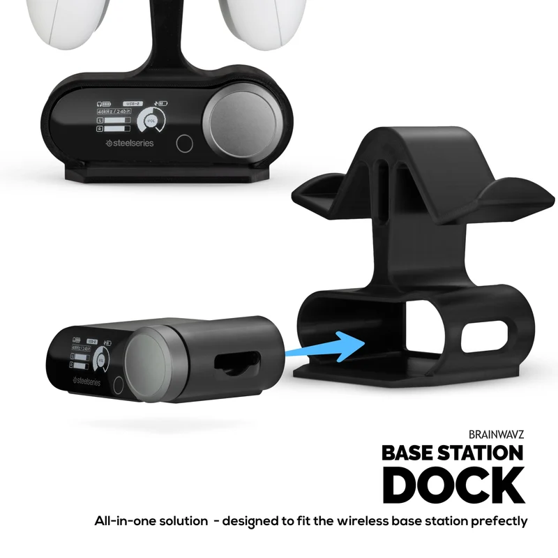 Support double pour manettes et station de base sans fil - Compatible avec les casques SteelSeries Arctis Nova Pro Wireless, Nova Pro Omni et Nova Elite - Permet de ranger 2 manettes et une batterie de rechange