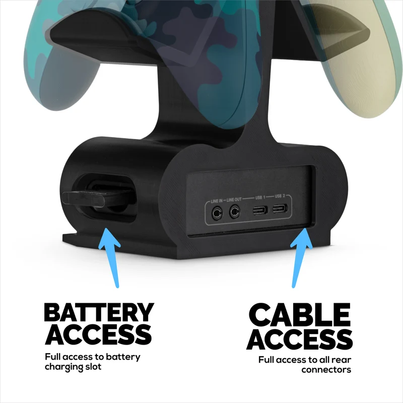 Support double pour manettes et station de base sans fil - Compatible avec les casques SteelSeries Arctis Nova Pro Wireless, Nova Pro Omni et Nova Elite - Permet de ranger 2 manettes et une batterie de rechange