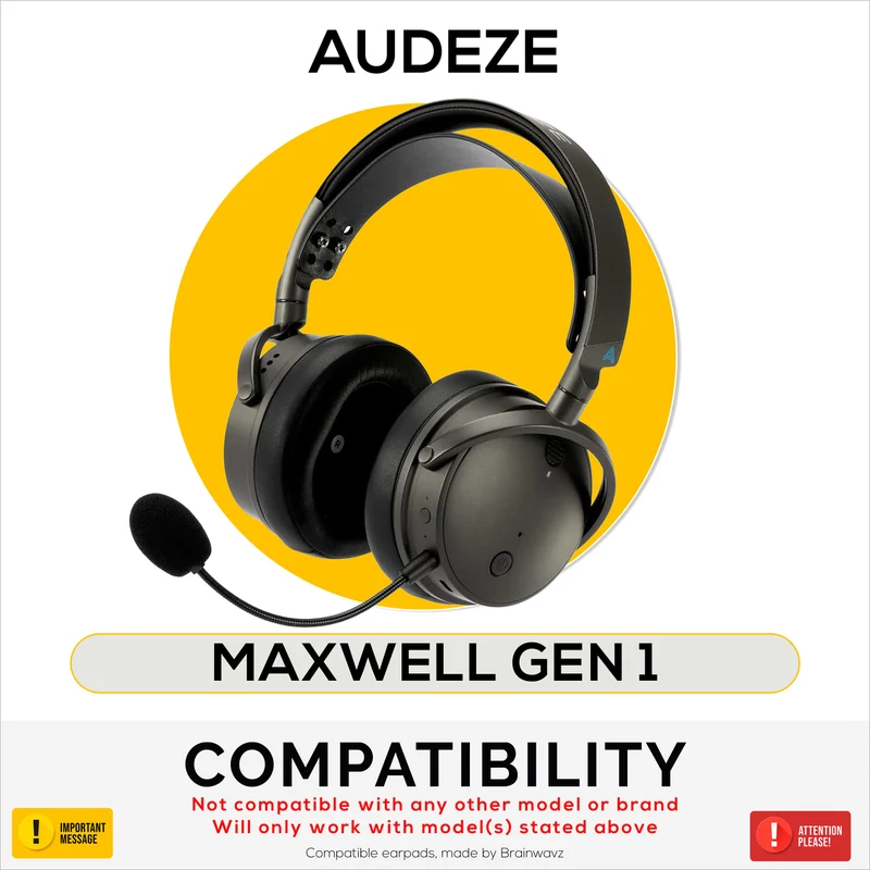 Coussinets d'oreille de rechange inclinés pour casques Audeze Maxwell (GEN 1) en cuir PU souple avec mousse à mémoire de forme haute qualité