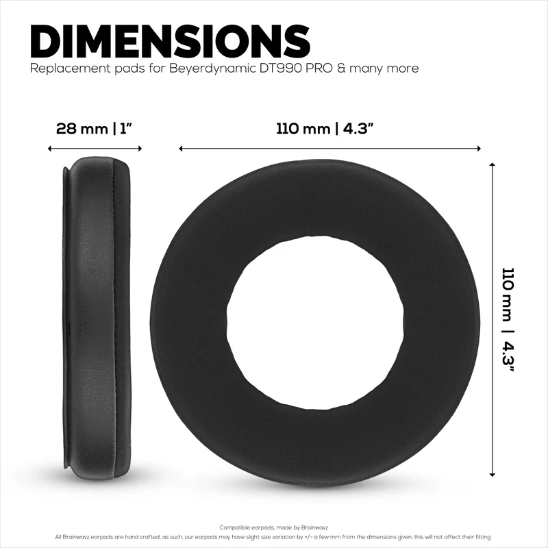 Coussinets de rechange hybrides pour casques Beyerdynamic DT990/PRO, DT880/PRO, MMX300, DT 531, DT 690 et autres. Gel rafraîchissant, tissu doux, cuir PU et mousse à mémoire de forme.