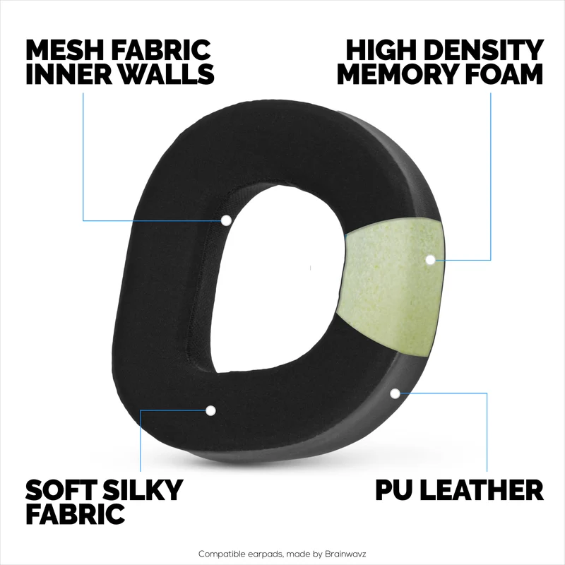 Coussinets hybrides pour casque Turtle Beach Stealth 700 Gen 3 - Mousse à mémoire de forme, tissu respirant et cuir PU