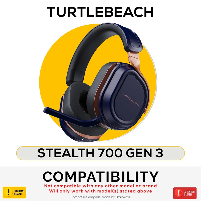 Coussinets d'oreille de rechange hybrides pour casque Turtle Beach Stealth 700 Gen 3, en gel souple, tissu respirant avec similicuir et mousse à mémoire de forme