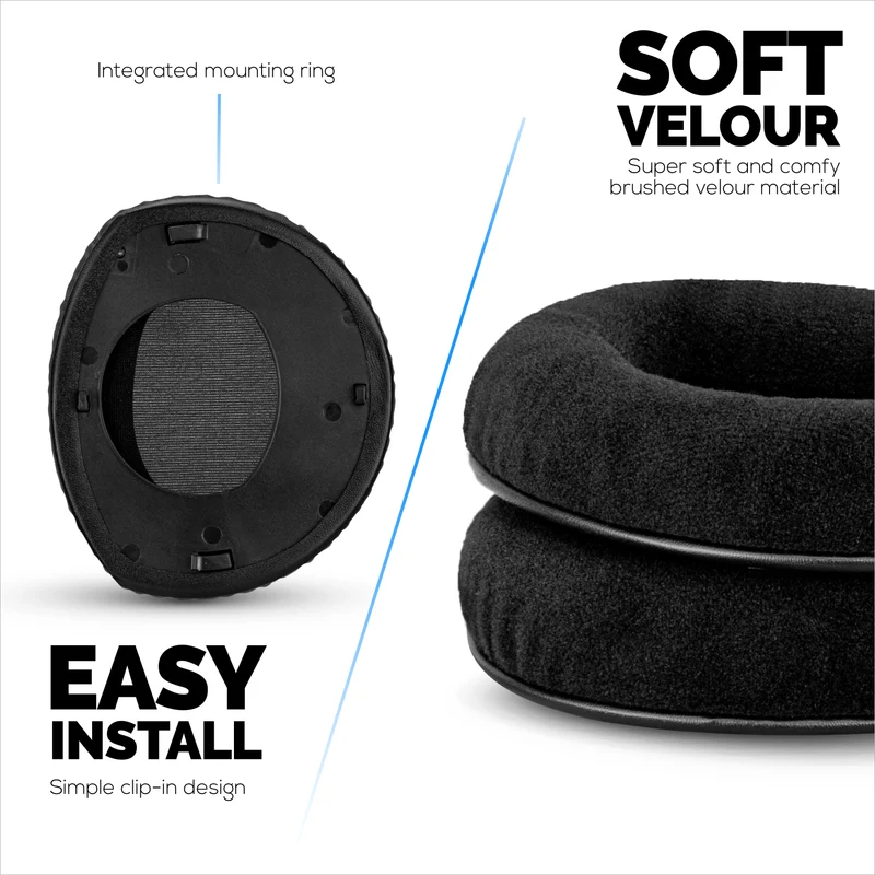 Coussinets de rechange pour casques Sennheiser RS160, RS170, RS180, HDR160, HDR170 et HDR180, coussinets en velours doux et en mousse