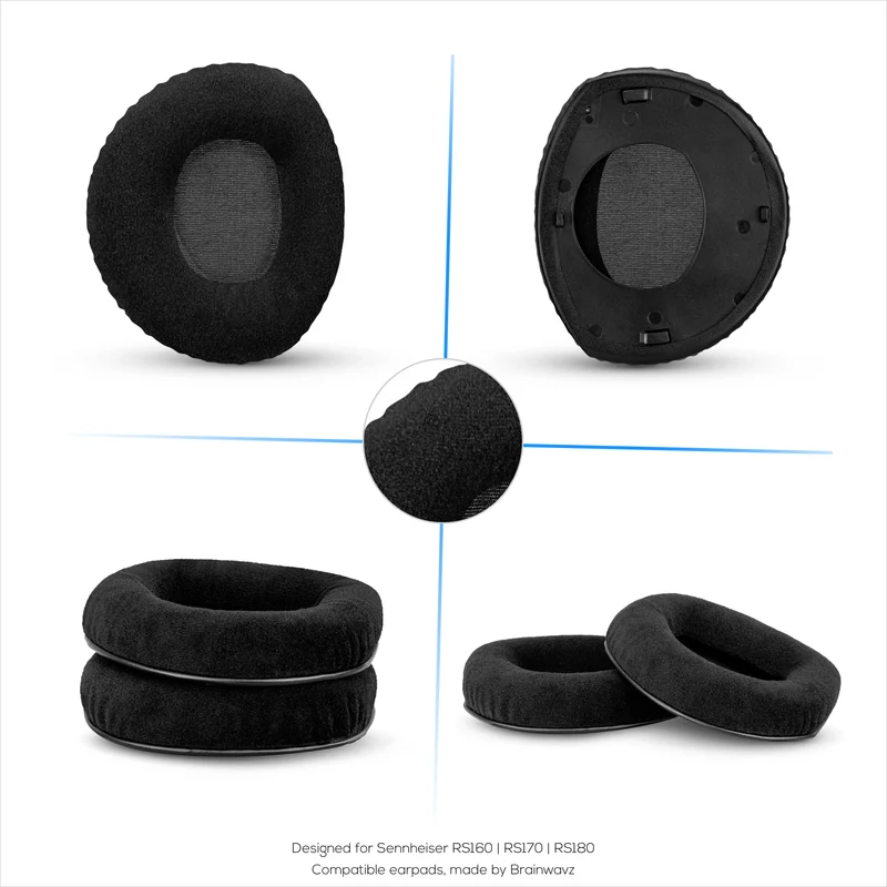 Coussinets de rechange pour casques Sennheiser RS160, RS170, RS180, HDR160, HDR170 et HDR180, coussinets en velours doux et en mousse