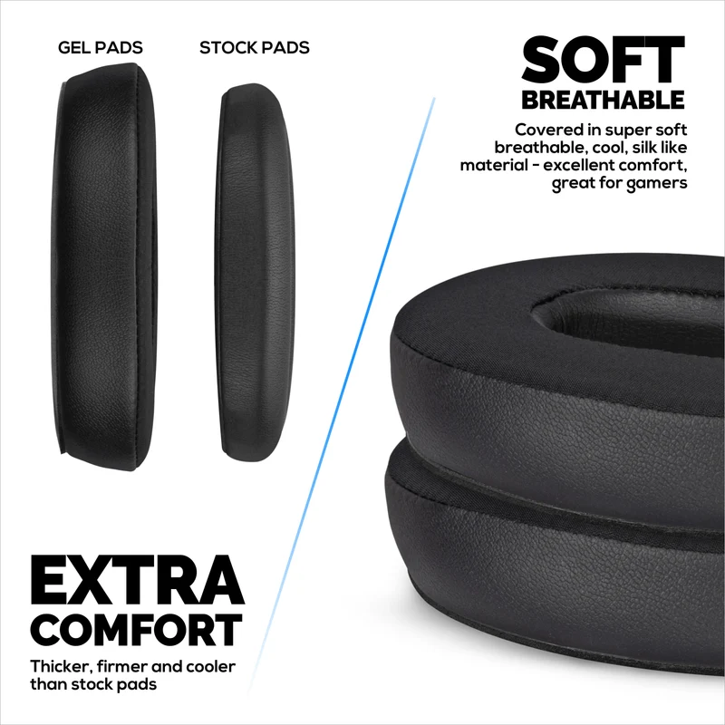 Coussinets de rechange hybrides pour casque sans fil Bose QuietComfort 25 (QC25), en gel souple, tissu respirant avec similicuir et mousse à mémoire de forme