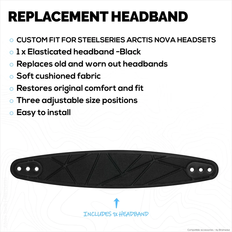 Bandeau de remplacement pour SteelSeries Arctis Nova 7P, 7X et autres modèles – Bandeau de suspension élastique riche en coton avec 3 réglages de taille