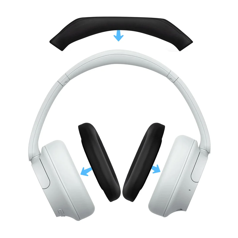 Ensemble de protections en silicone pour casque Sony WH-CH720N : couvre-arceau et coussinets – Résistant à la transpiration et à la poussière, antidérapant et facile à installer