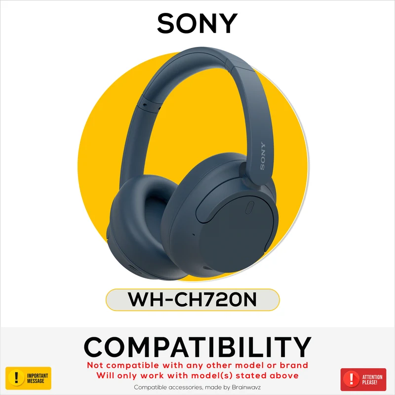 Ensemble de protections en silicone pour casque Sony WH-CH720N : couvre-arceau et coussinets – Résistant à la transpiration et à la poussière, antidérapant et facile à installer