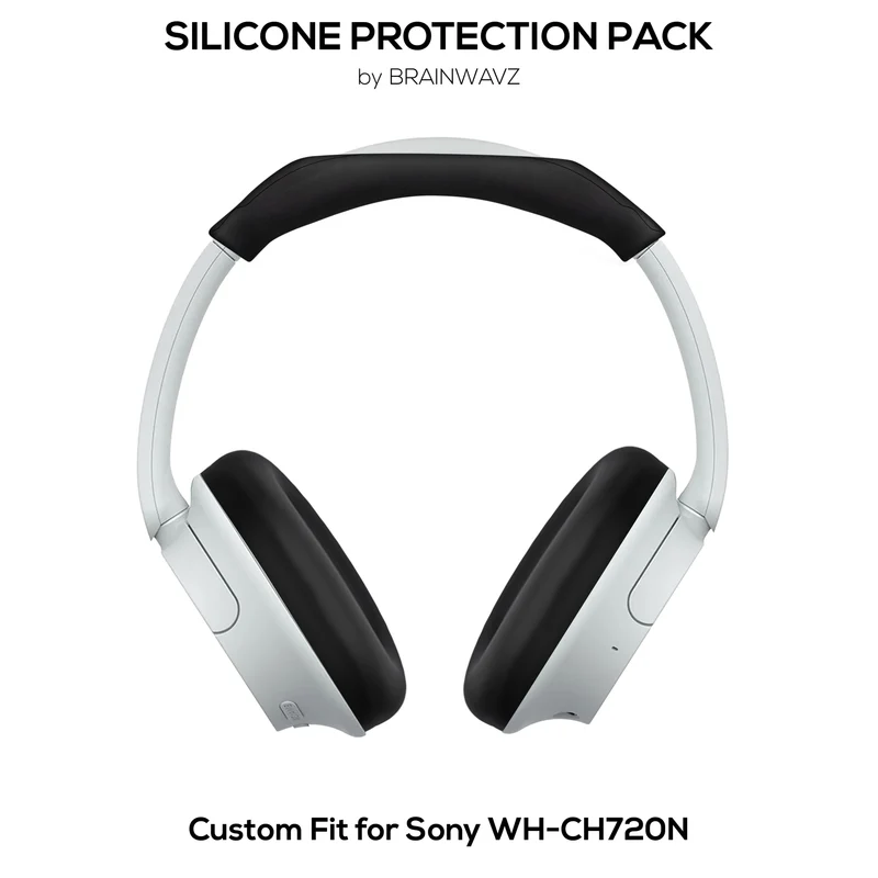 Ensemble de protections en silicone pour casque Sony WH-CH720N : couvre-arceau et coussinets – Résistant à la transpiration et à la poussière, antidérapant et facile à installer