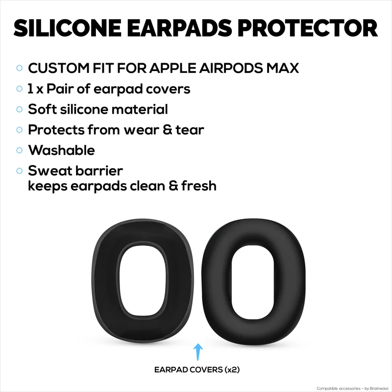 Coussinets de protection en silicone pour écouteurs Apple AirPods Max – Imperméables, résistants à la transpiration et à la poussière, antidérapants et faciles à installer