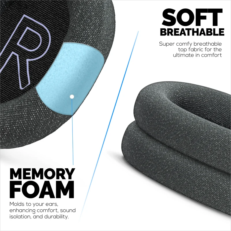 Coussinets d'oreille en tissu mesh pour casque Logitech G522 Lightspeed, tissu mesh respirant et mousse à mémoire de forme haute qualité - Plus épais, plus confortables et plus durables