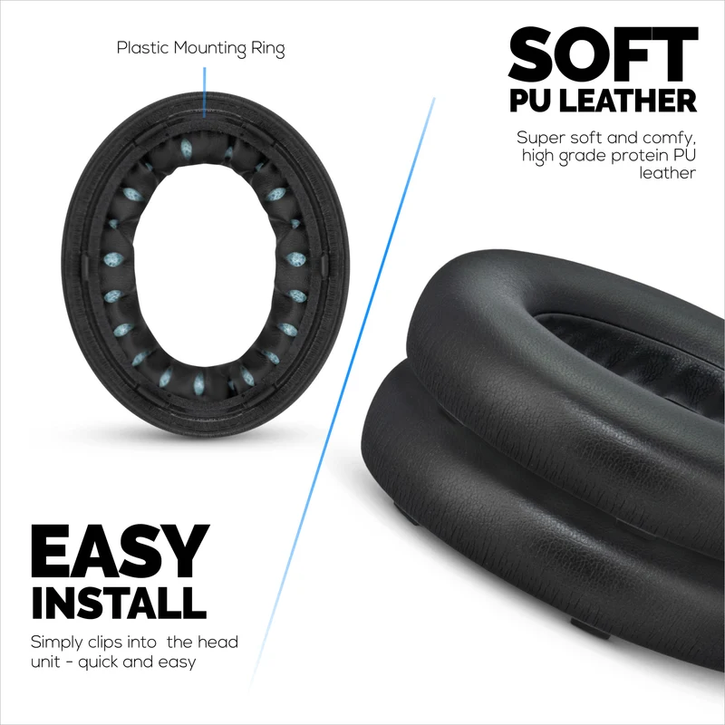 Coussinets de rechange pour casques sans fil BOSE QC Ultra Gen 1 et Gen 2. Cuir PU protéiné de haute qualité et mousse souple pour un confort et une durabilité accrus.