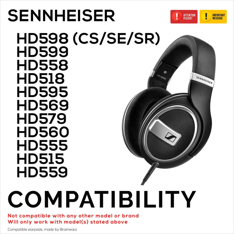 Coussinets hybrides pour casques Sennheiser HD598 (CS/SE/SR) HD599 HD558 HD518 HD595 HD569 HD579 HD560 HD555 HD515 HD559. Coussinets gaming en gel rafraîchissant et mousse à mémoire de forme épaisse.