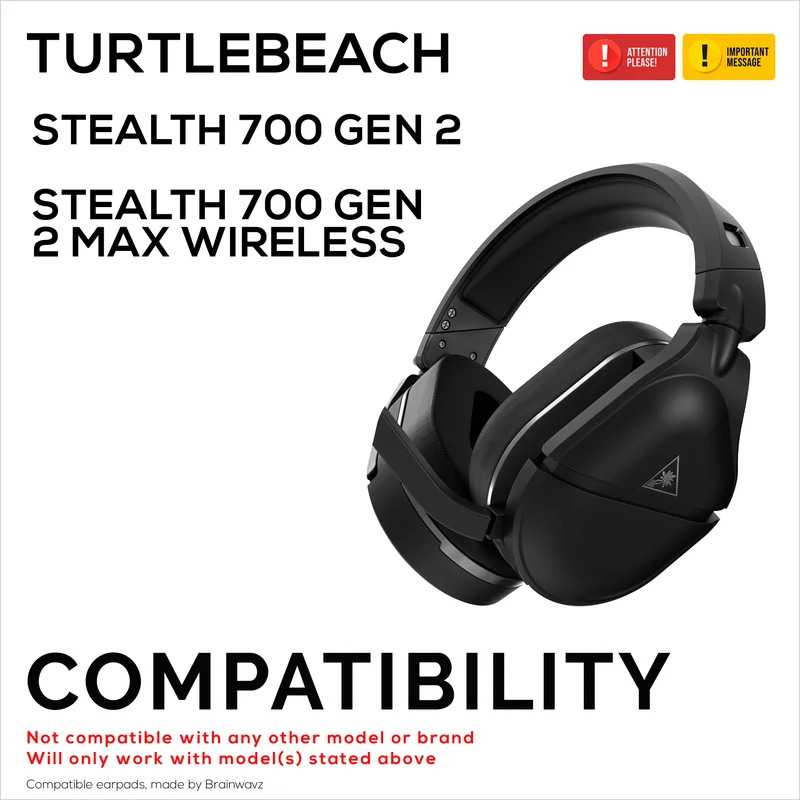 Coussinets d'oreille hybrides pour casques sans fil Turtle Beach Stealth 700 Gen 2 et Stealth 700 Gen 2 MAX. Coussinets gaming en gel rafraîchissant, tissu ultra-doux et mousse à mémoire de forme épaisse.
