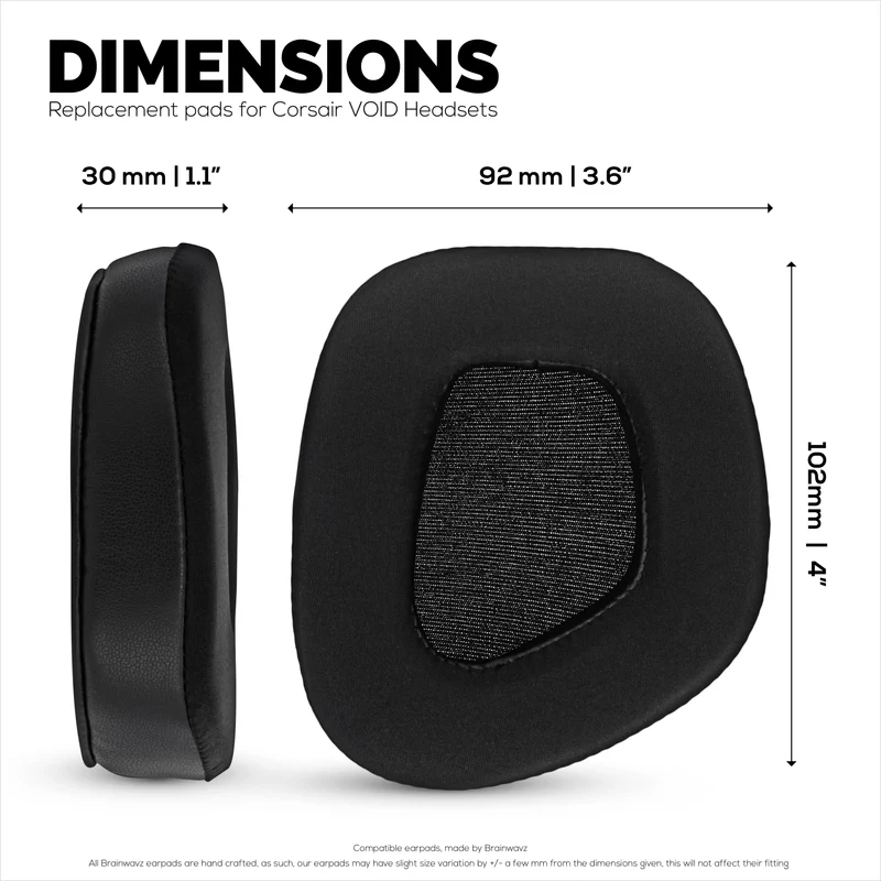 Coussinets d'oreille hybrides pour casques Corsair Void RGB Elite Wireless, RGB Elite USB et Elite Surround : gel rafraîchissant, tissu ultra-doux et mousse à mémoire de forme plus épaisse.