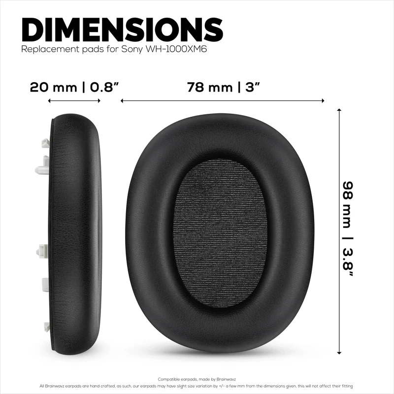 Coussinets de rechange pour casque Sony WH-1000XM6 - Coussinets en similicuir souple - Installation facile