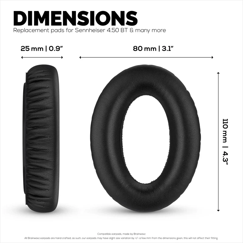 Coussinets de rechange pour casques Sennheiser HD600, HD650, HD660S, HD525, HD535, HD545 et Massdrop HD58X, HD6XX - Coussinets souples en cuir protéiné PU avec mousse souple