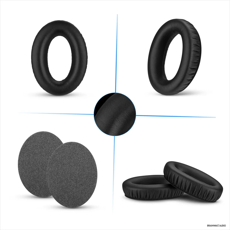 Coussinets de rechange pour casques Sennheiser HD600, HD650, HD660S, HD525, HD535, HD545 et Massdrop HD58X, HD6XX - Coussinets souples en cuir protéiné PU avec mousse souple