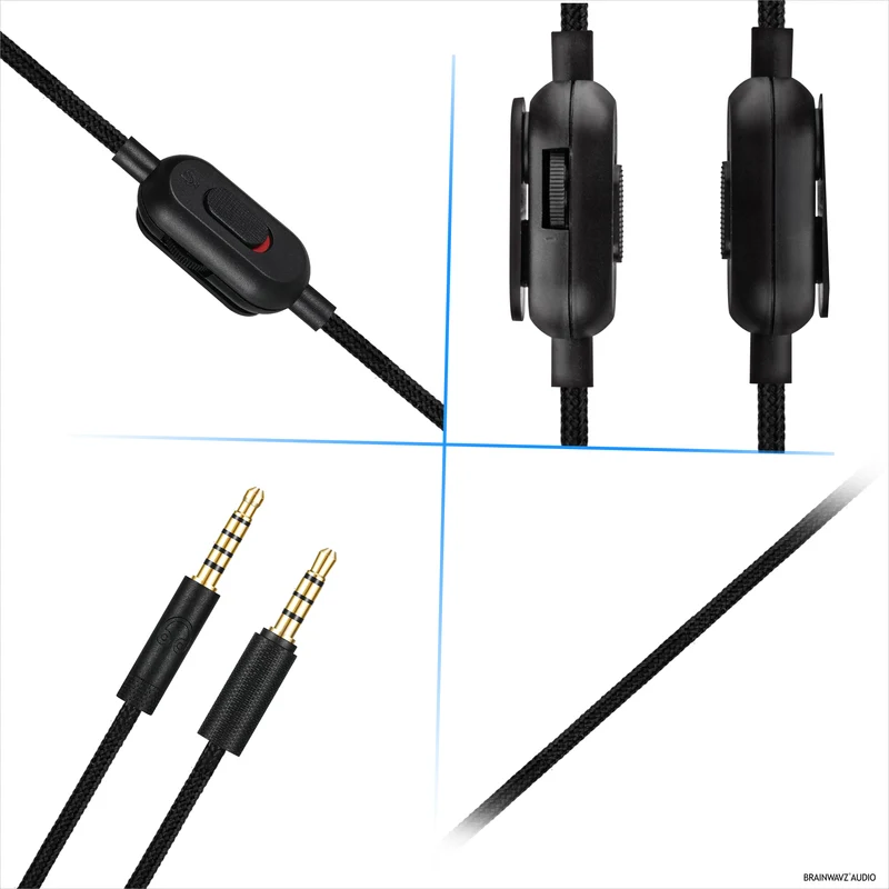 Câble audio de remplacement compatible avec Logitech G Pro, G Pro X, G433, G233 – Télécommande intégrée avec contrôle du volume et du silence