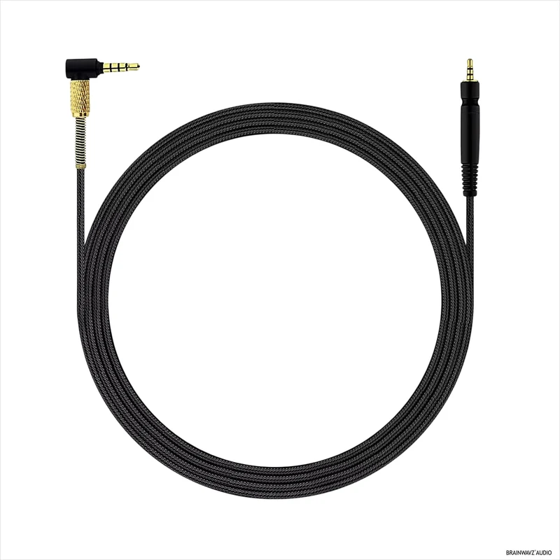 Câble audio de remplacement compatible avec Sennheiser GSP300, GSP350 et GSP600 – Cordon en nylon tressé, jacks 3.5 mm coudés et 2.5 mm plaqués or