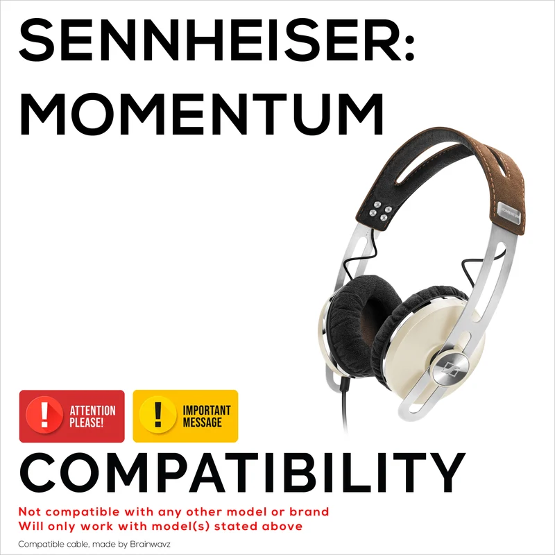 Câble audio symétrique compatible avec les casques Sennheiser Momentum – Connecteurs Twist-Lock 2.5 mm vers jacks symétriques TRRRS plaqués or 4.4 mm