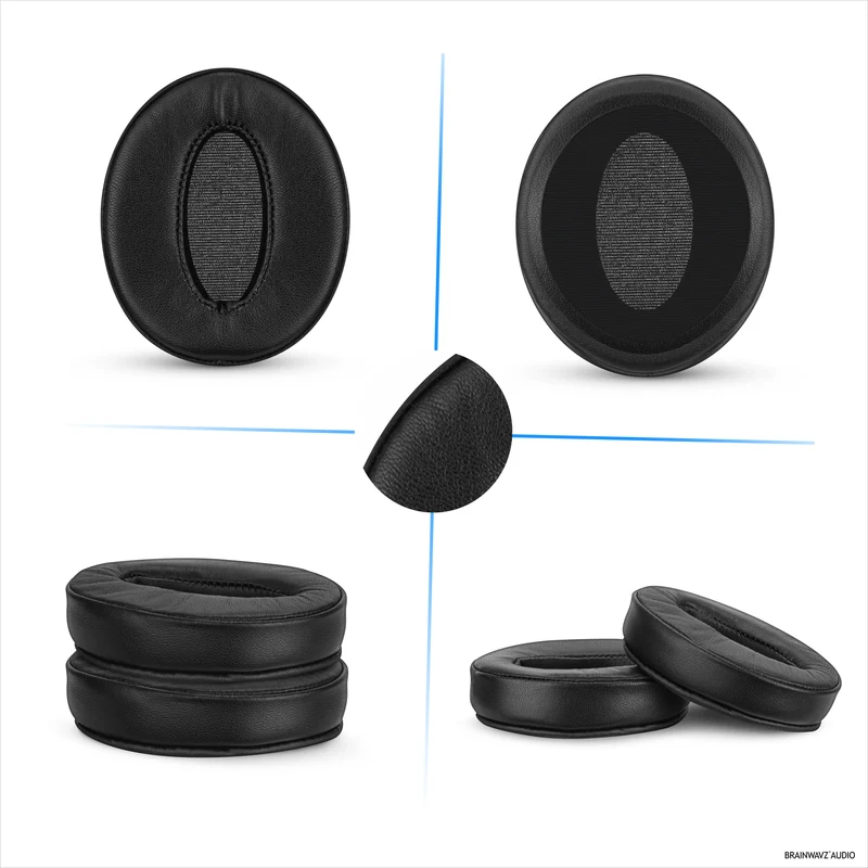 Coussinets de rechange pour casques Sennheiser HD4.50BT, HD4.50BTNC, HD450BT, HD4.50SE, HD4.40BT, HD4.30G, HD4.20S, HD458BT, HD450, HD400S et HD350BT. Cuir véritable souple et mousse à mémoire de forme.