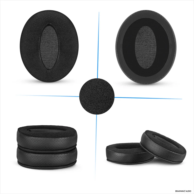 Coussinets d'oreille hybrides de rechange pour casques Sennheiser HD4.50BT, HD4.50BTNC, HD450BT, HD4.50SE, HD4.40BT, HD4.30G, HD4.20S, HD458BT, HD450, HD400S et HD350BT. Revêtement en cuir PU et velours, mousse à mémoire de forme.