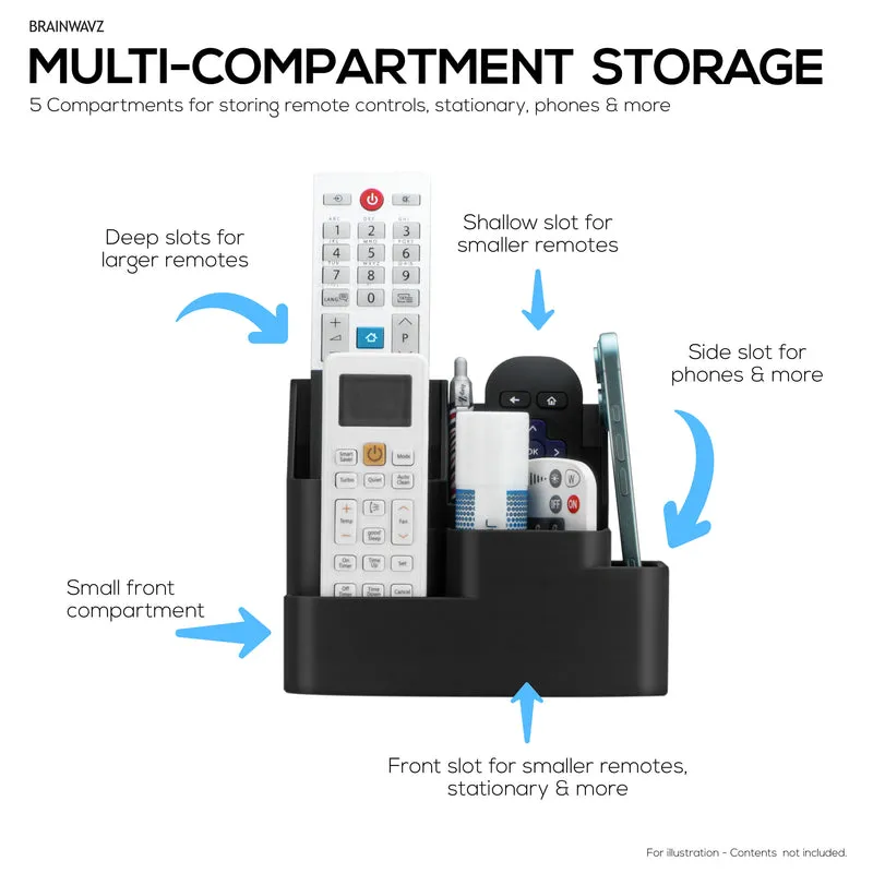 Organisateur mural pour télécommande et jeux – Support pour télécommande/téléphone portable avec supports amovibles pour casque et contrôleur