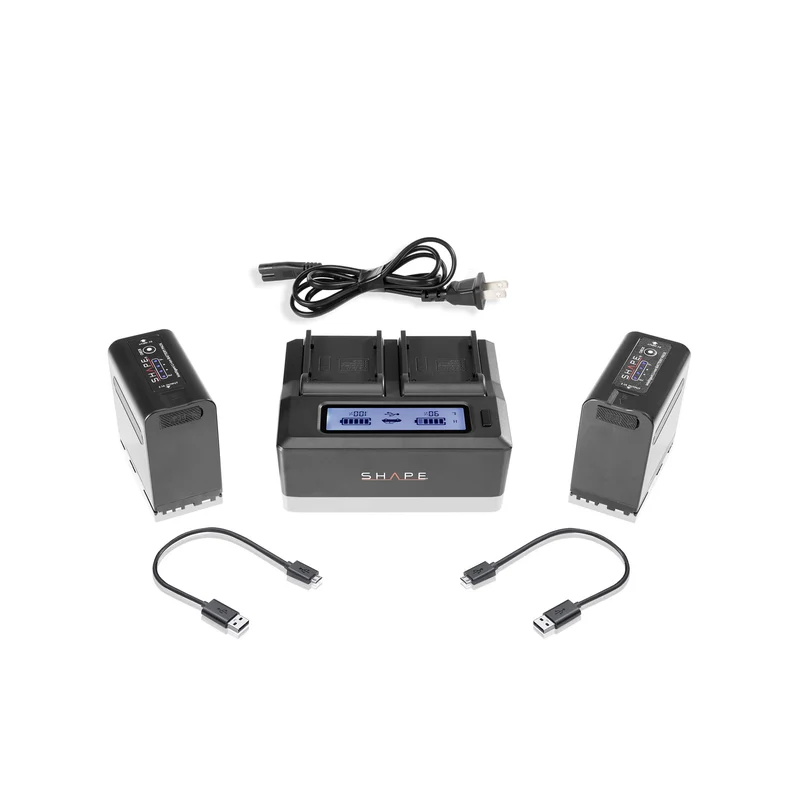 SHAPE Dual BP-975 7.4V Battery Kit with LCD Charger for Canon & RED KOMODO