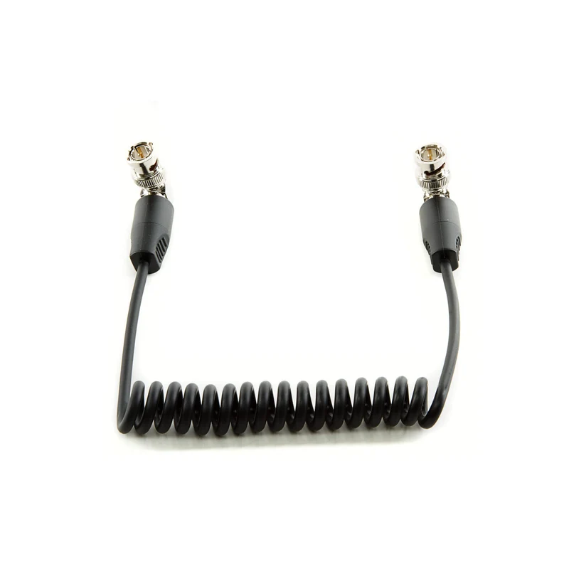 SHAPE Coiled SDI Cable with Right Angle Connectors (10")