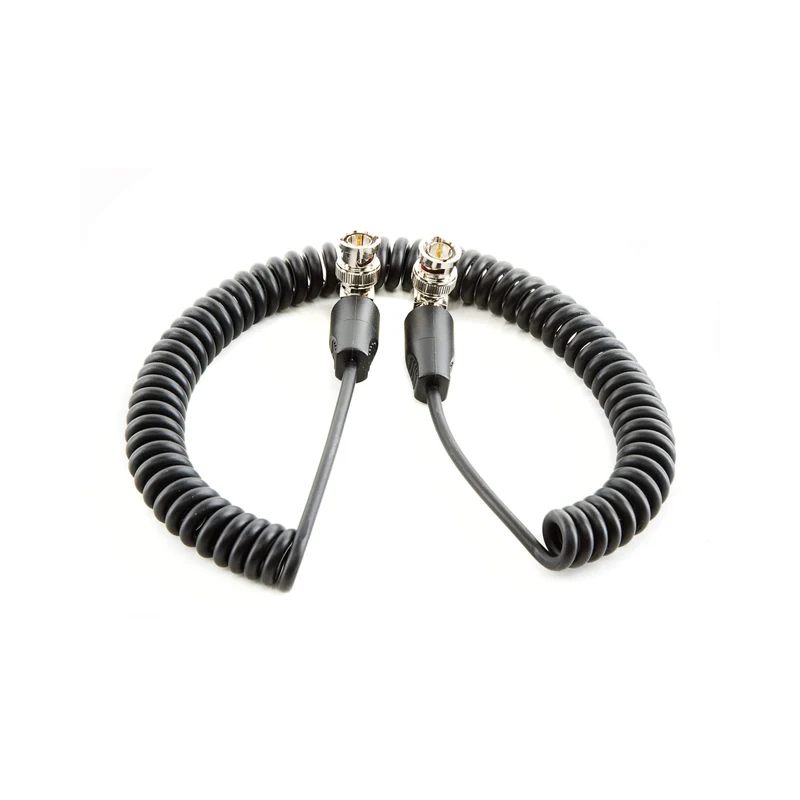 SHAPE Coiled SDI Cable with Right Angle Connectors (20")