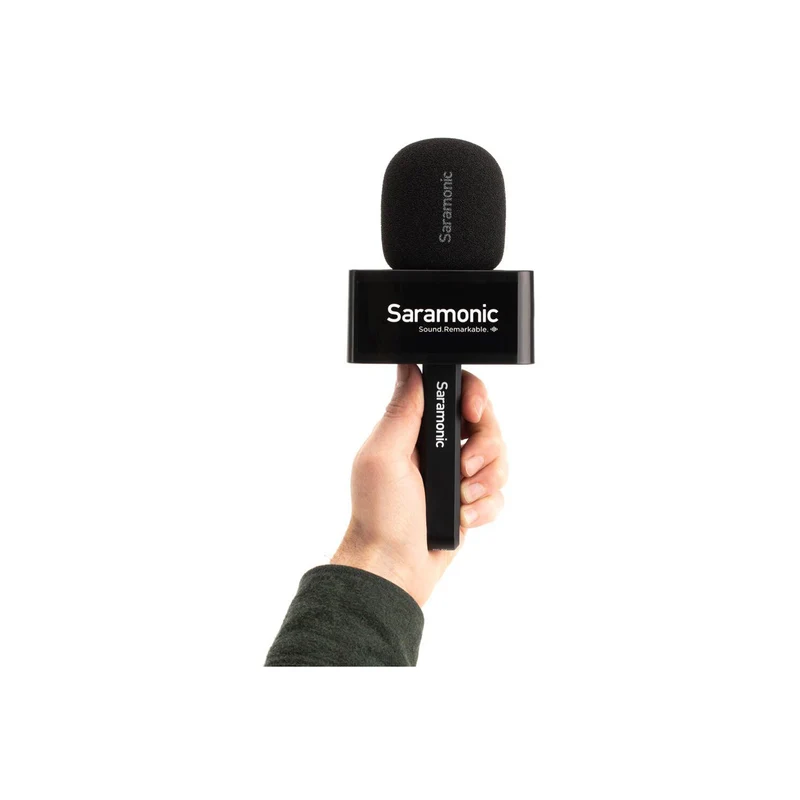 Saramonic Blink 500 Pro Hm Handheld Transmitter Holder For Blink 500 Pro Tx Transmitters With Foam Windscreen And Built-In 1100mah Battery/Charger
