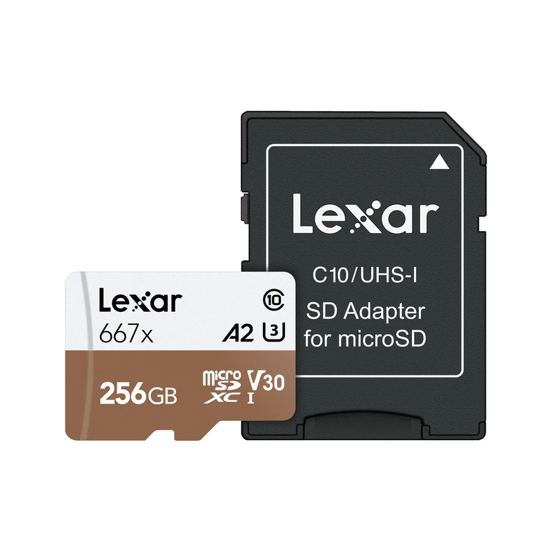 Lexar 256GB Professional 667x UHS-I microSDXC Memory Card with SD Adapter