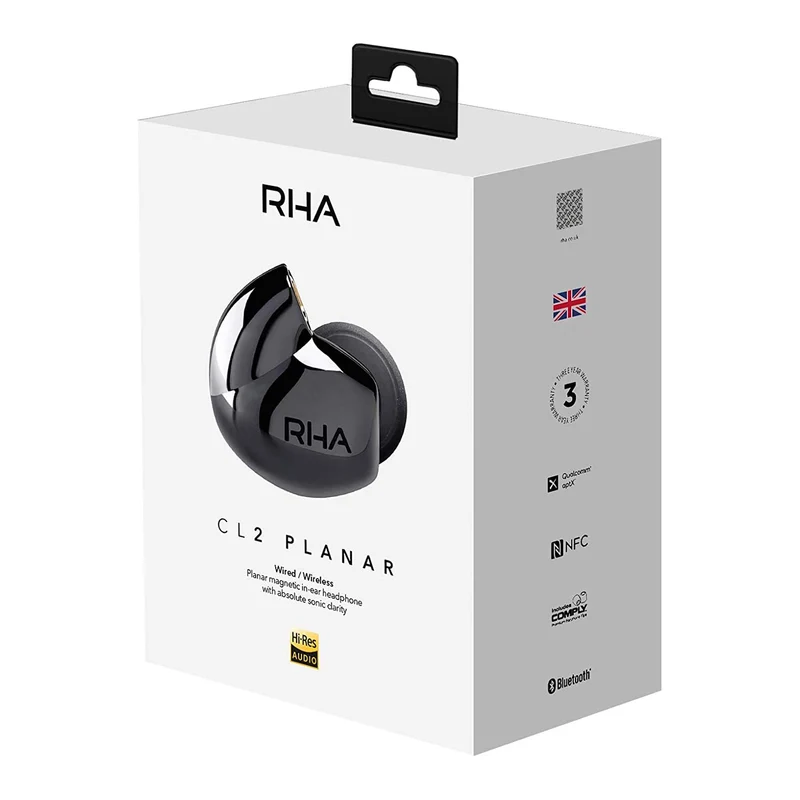 RHA CL2 Planar in-Ear Headphones: HiFi Planar Magnetic Driver IEM with Bluetooth Wireless Neckband
